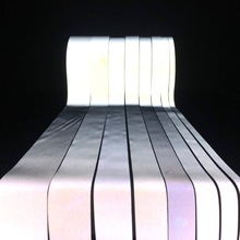 厂家批发 反光布 反光切条5.0CM高亮化纤反光织带 银灰色反光绳子