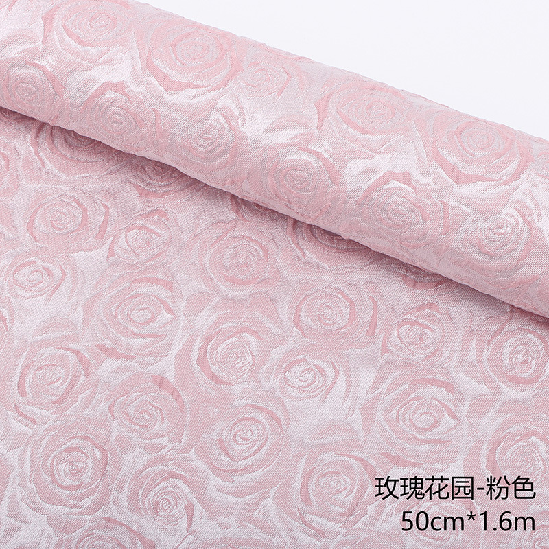 Valentine's Day Flowers Wrapping Paper Thickened Bouquet Packaging Classic Style Series Rose Garden Fabric Wrapping Paper Wholesale