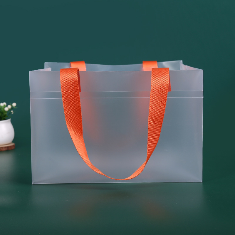 pp塑料透明手提袋批发 磨砂服装包装袋 喜糖伴手礼礼品袋印logo