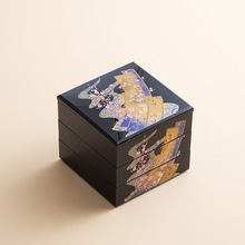 日本进口高档漆器首饰收纳盒新婚礼物卧室精致珠宝首饰盒三层礼盒