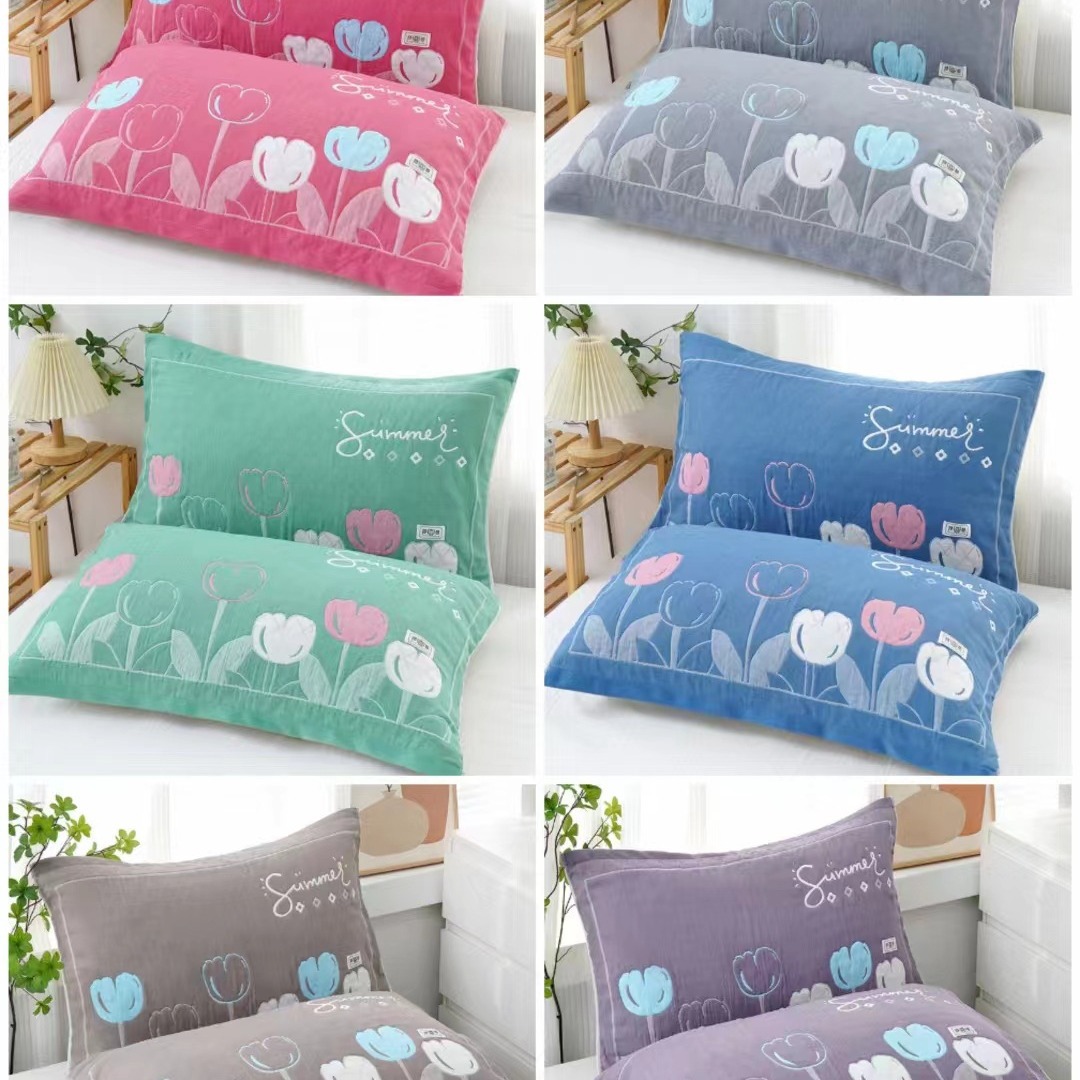 3a抗菌枕巾一对装棉枕巾色织提花加厚四季家用成人男女情侣盖巾