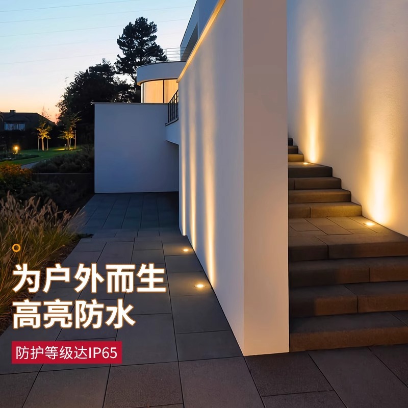 Embedded Ultra-Thin Underground Lamp LED Outdoor Waterproof Park Square Step Ground Spotlight Lawn Courtyard