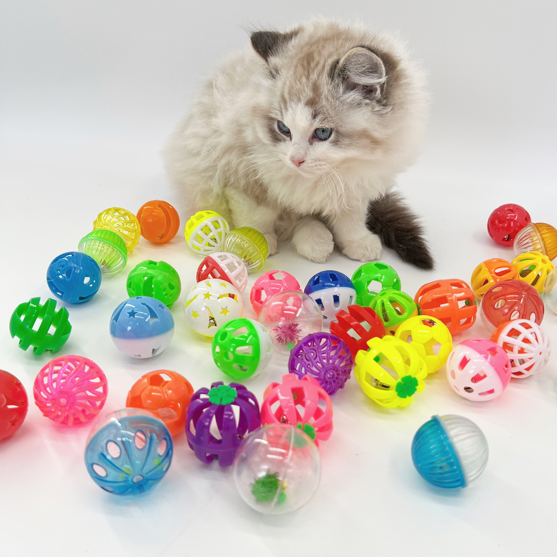 厂家现货批发 多款式塑料铃铛球 猫猫玩具 逗猫撸猫互动 宠物用品
