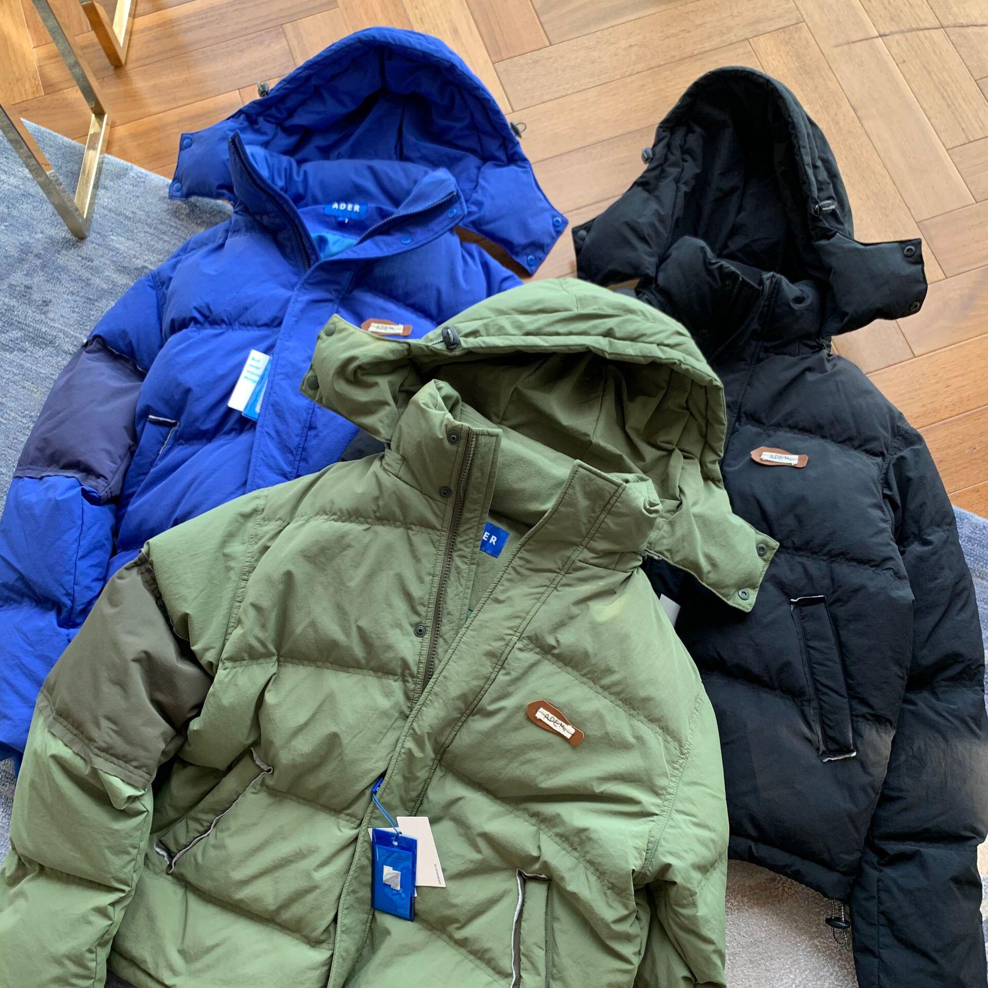 【清仓2021秋冬新款 ader三色拼接羽绒服男女款韩国潮牌连帽外套