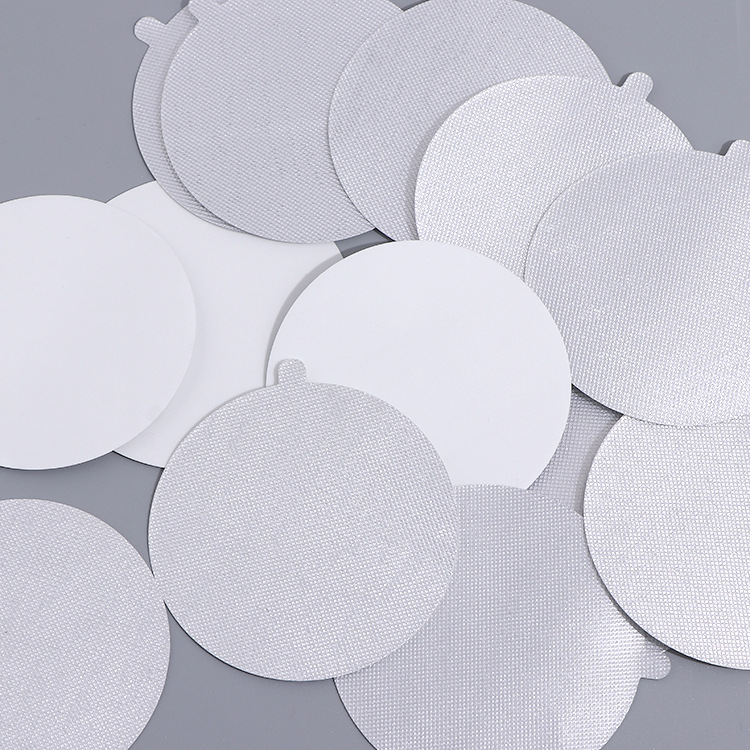 自粘胶垫玻璃胶铝箔白膜垫片拉耳款易撕瓶盖密封圈塑料瓶封口膜