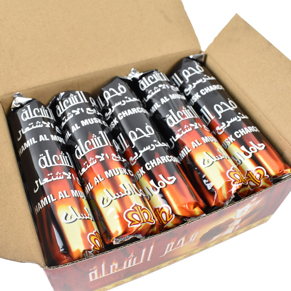 阿拉伯水烟炭酒吧水果味膏水烟用碳一盒100颗工厂直销外贸水烟炭