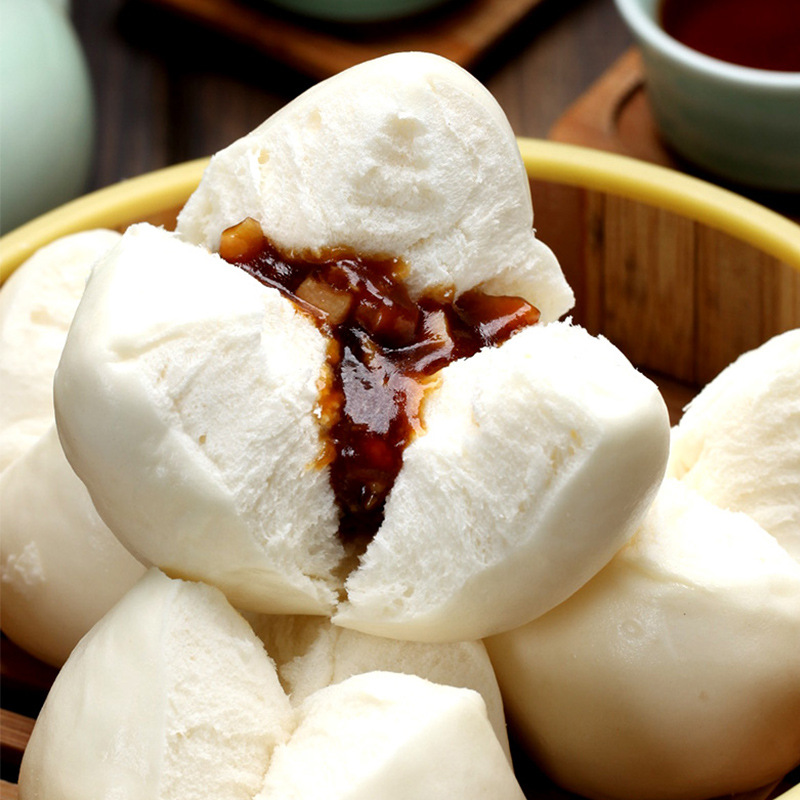 邻家小厨 花瓣叉烧包 茶楼商用粤式早茶点心 半成品肉馅开口包子