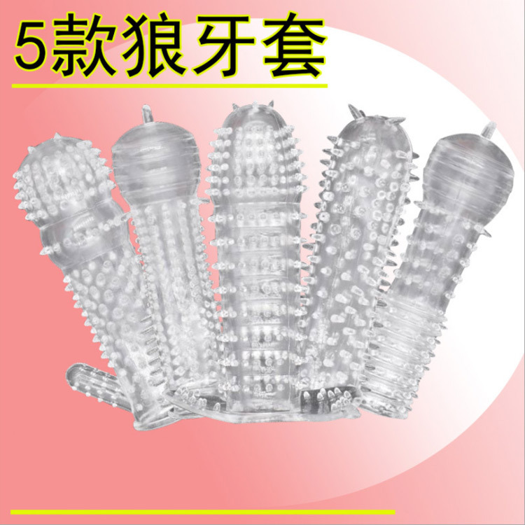 Exotic Condom Crystal Set Men's Spiked Club Adult Sex Sex Product Wearables for Males Toys Five