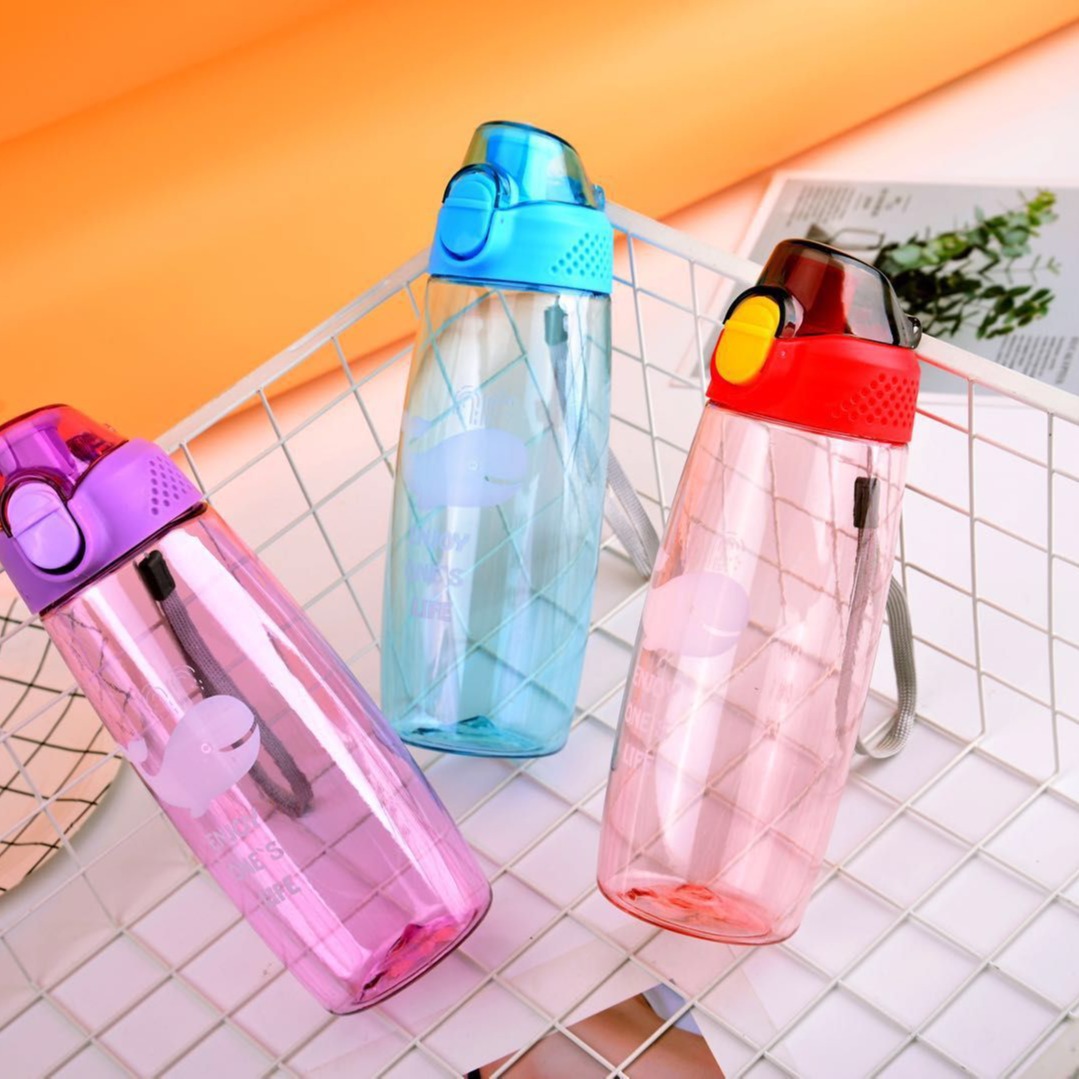 Children's Straw Water Cup Men's and Women's Cute Plastic Water Cup Student Ins Style Strap Internet Celebrity Cup Kindergarten