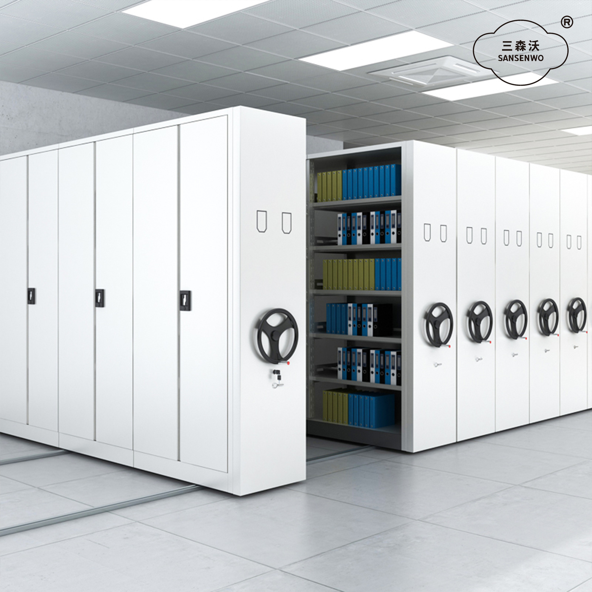 档案室密集柜智能电动密集架档案资料架医院病例密集架移动式柜子