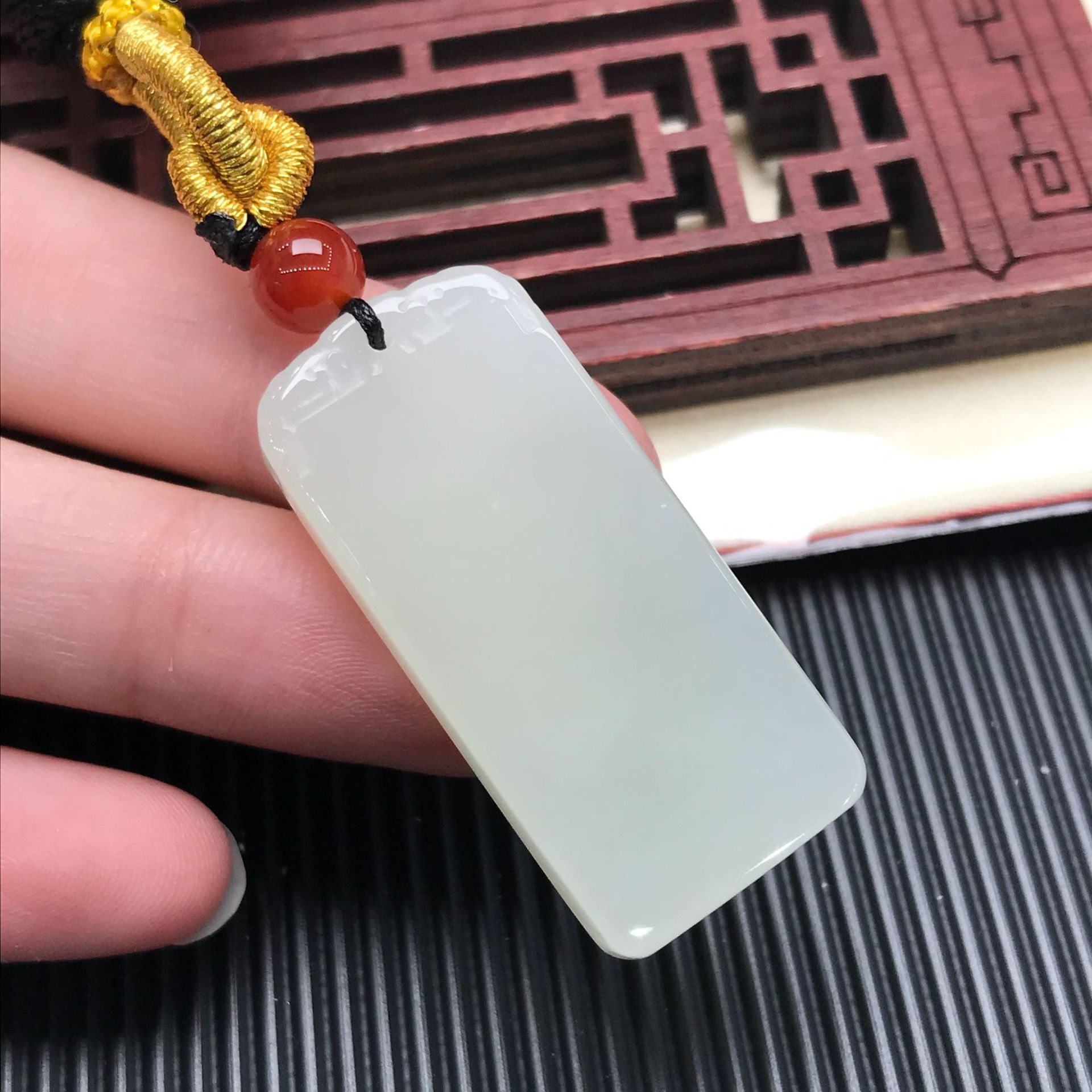 天然和田玉平安无事牌男女款白玉羊脂玉吊坠玉坠挂件玉牌子方形批