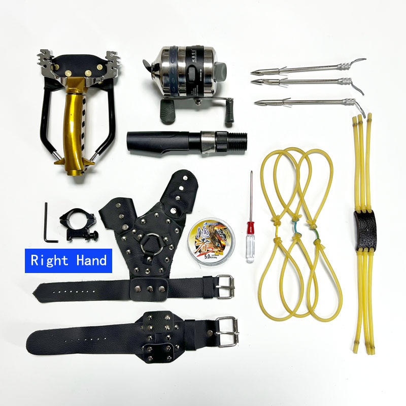 射鱼神器金刺客弹弓射鱼一体弓户外打鱼射鱼专用弹弓鱼镖鱼轮套装