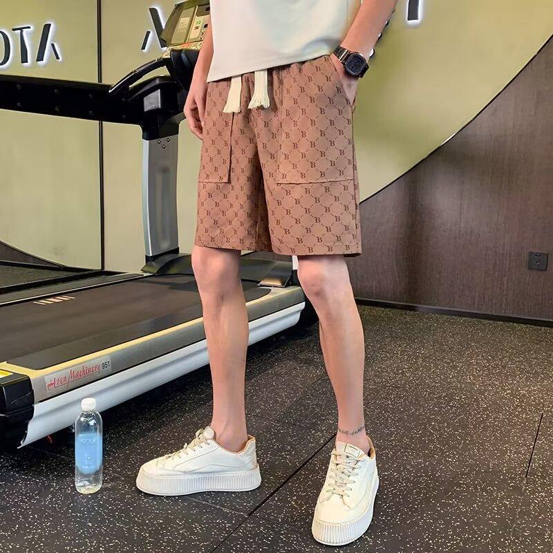 Men's Shorts Summer Five-point Pants Men's 2024 New Ice Silk Fashion Brand High-end Sense Quad Pants Quick-drying Beach Pants image