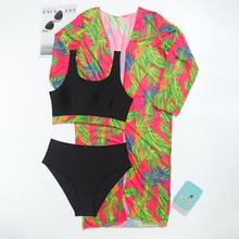 2024新款分体女士三件套泳装比基尼沙滩裙BIKINI欧美性感泳衣