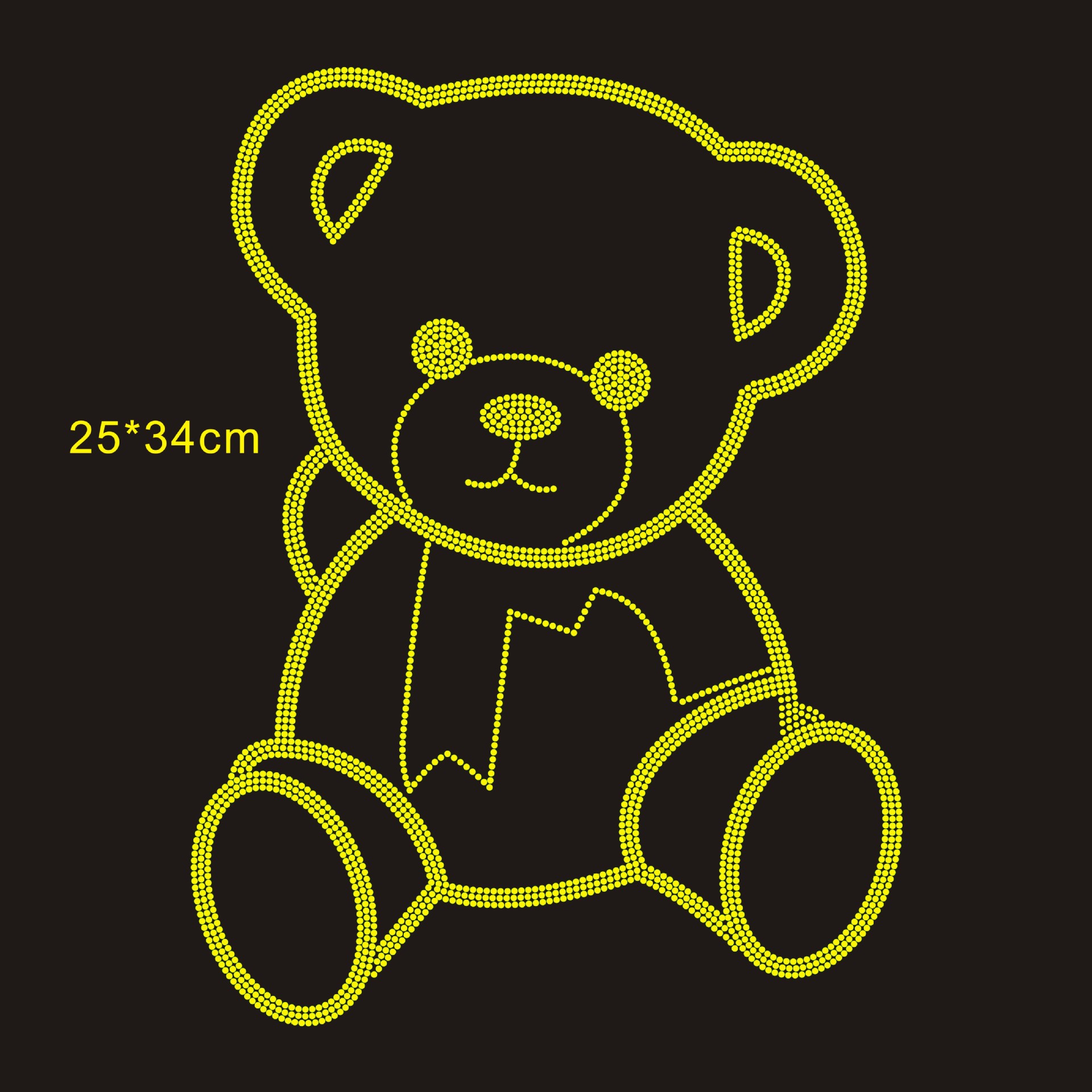 烫画烫钻图案服装辅料烫图 个性t恤长袖彩色小熊水钻图案厂家批发