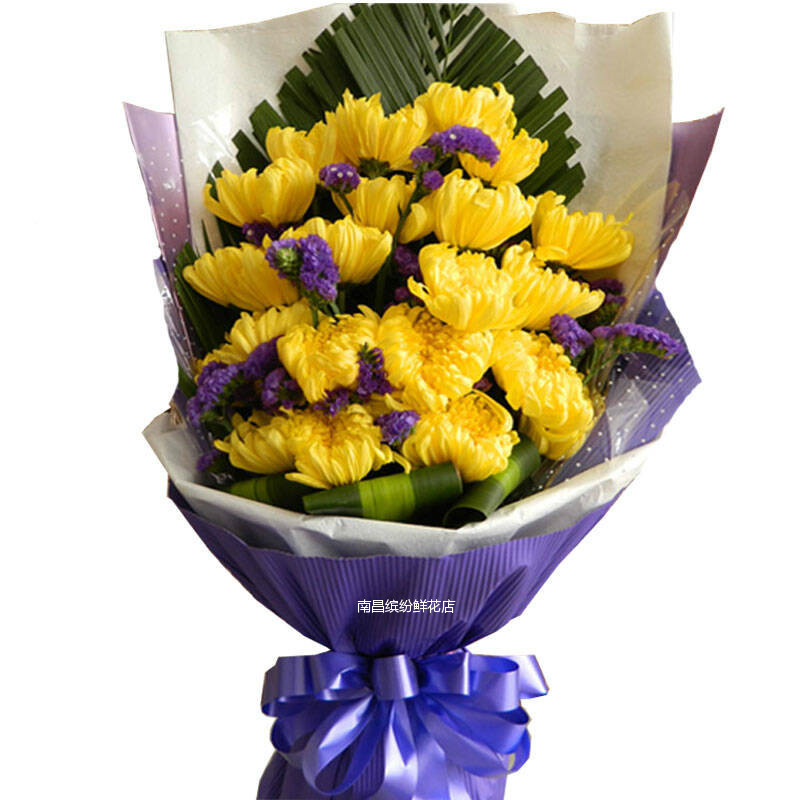 清明节黄白菊花花束上坟祭奠扫墓哀悼丧事花篮南昌同城鲜花速递11