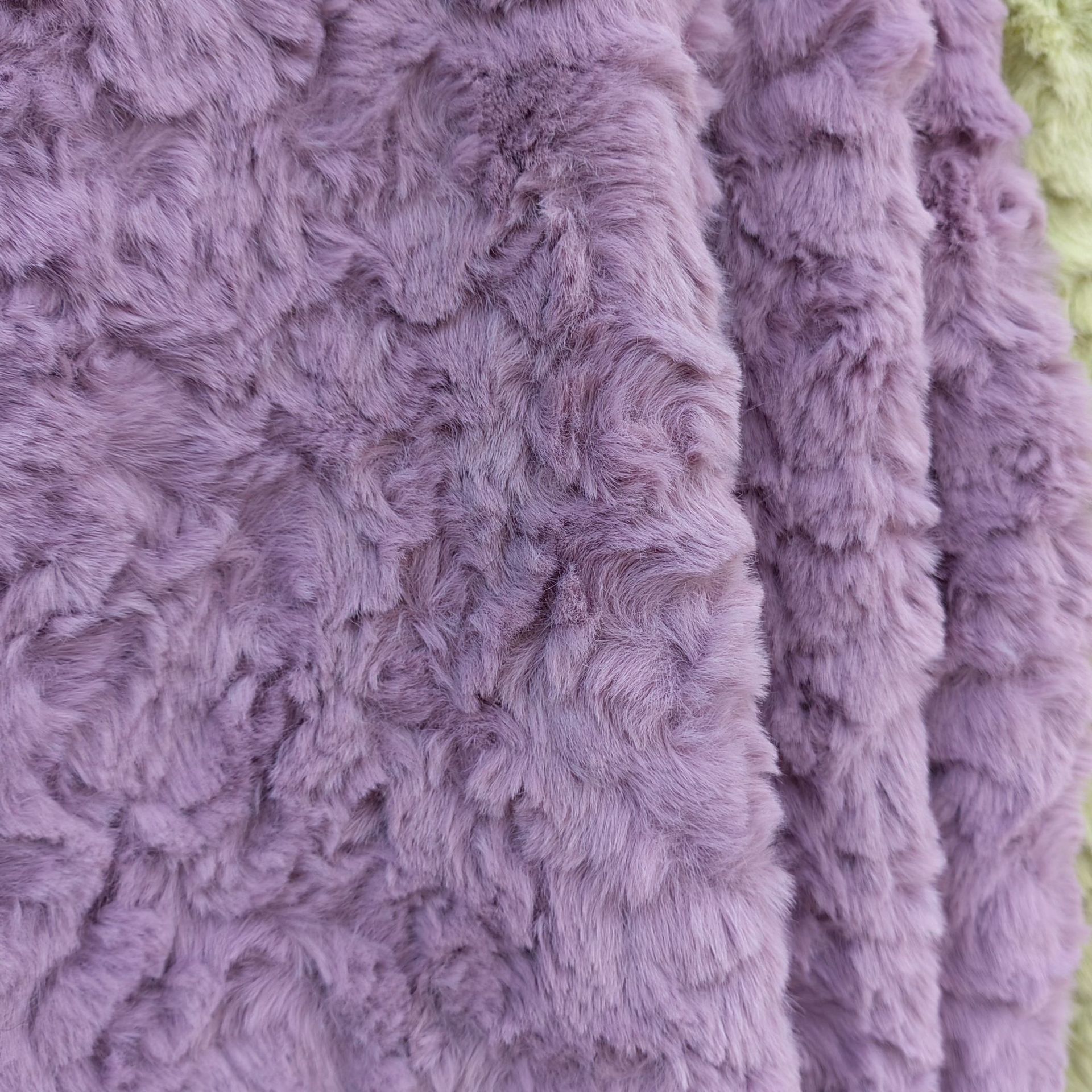 现货1000g兔毛刷花 压花大兔毛 女装箱包玩具围巾鞋材f仿皮草面料