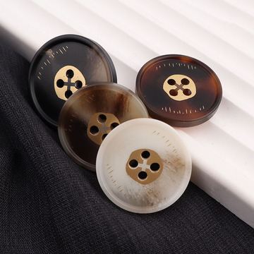 大衣风衣上衣西装裤子袖子圆形树脂四眼花纹男女士高档纽扣子