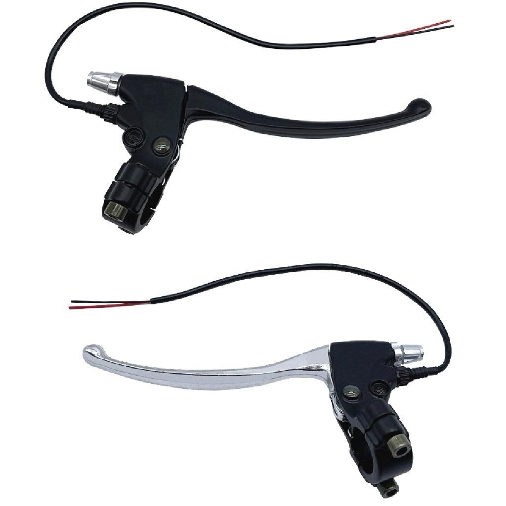 电动车踏板车刹把刹车把手刹车手柄带线加厚全铝银色闸把配件批发