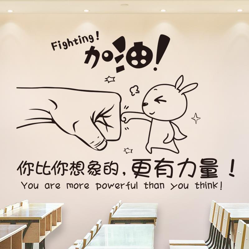 励志贴纸墙贴卧室宿舍房间学生装饰墙上自粘墙纸教室班级文化布置