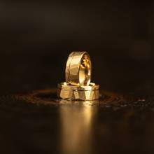 手工锤击结婚戒指复古个性男士指环镀真金保色简约手饰批发饰品