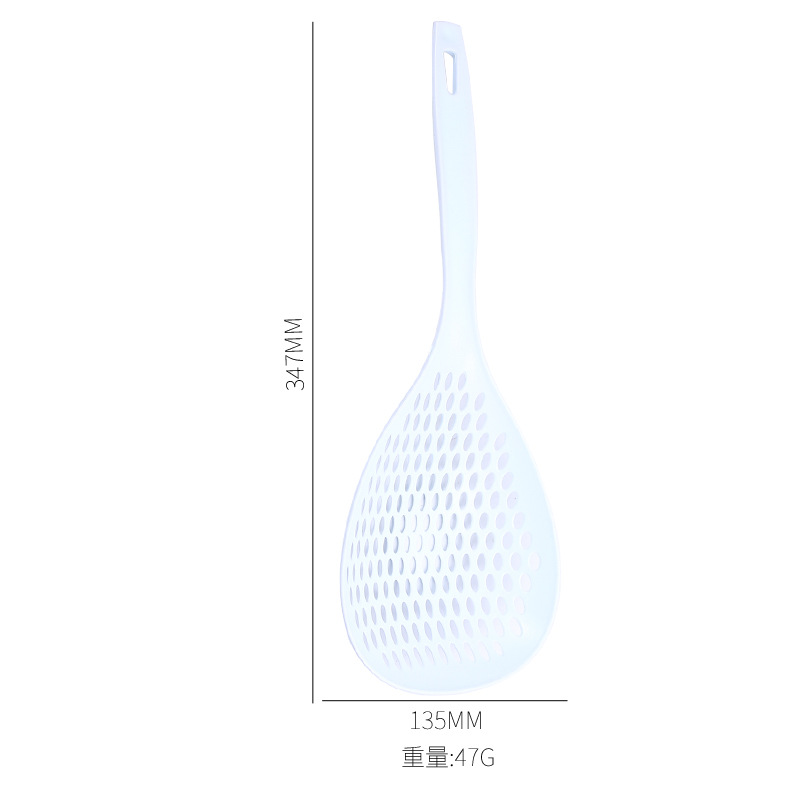 Internet Hot New Kitchen Japanese Household Big Strainer Plastic Pp Draining Long Handle Pasta Spoon Factory Wholesale Delivery