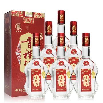 互助三星青海青稞酒43度500ml清香型纯粮白酒6瓶整箱礼盒白酒