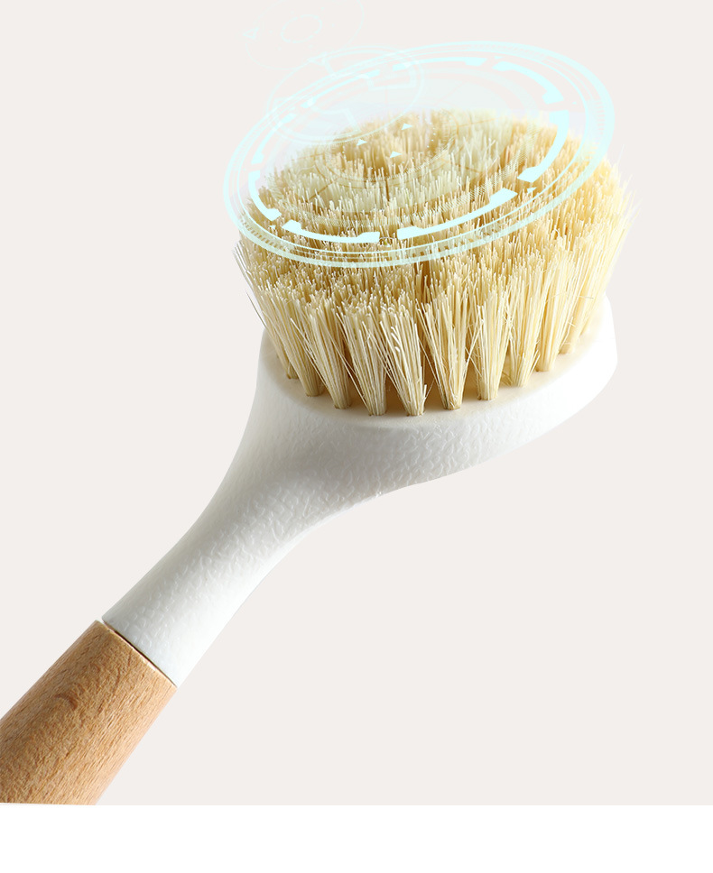 长柄榉木锅刷剑麻锅刷厨房清洁刷洗锅刷子灶台刷木柄可挂式清洁刷