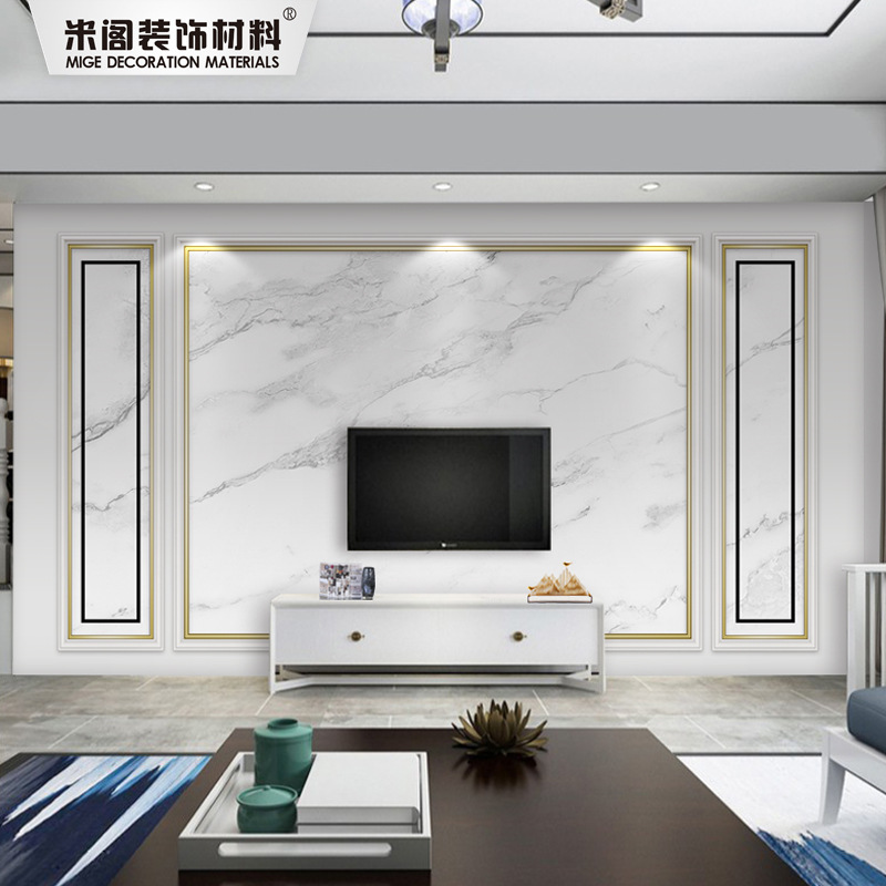 电视背景墙壁纸轻奢壁布现代简约客厅装饰壁画仿大理石纹墙纸墙布