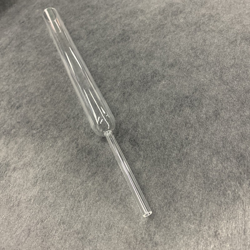 加工定制 深加工 高纯度 平底透明石英安瓿 带支管石英玻璃管
