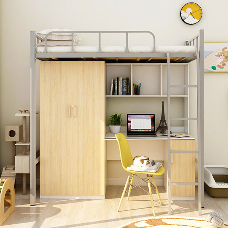公寓床上床下桌书桌衣柜组合床家用连体公寓床大学生宿舍床上下铺