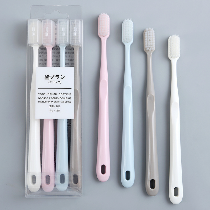 t japanese non-printed macaron adult soft hair toothbrush japanese good family 4 pcs toothbrush manufacturer wholesale