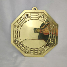 全铜八卦镜凹镜凸镜平面镜黄铜实心镜客厅大门窗户挂件饰品工艺品