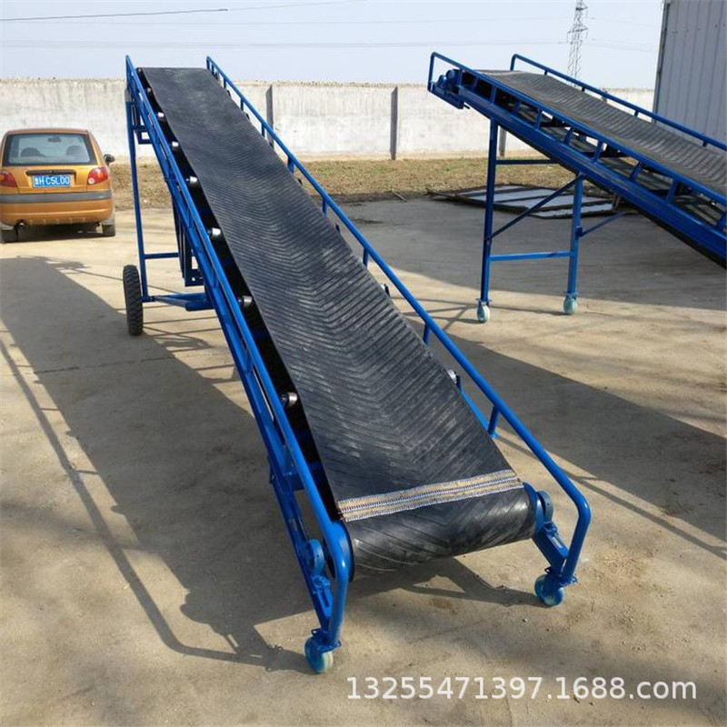 农产品装卸用皮带输送机桶装酒水水平输送带伸缩式货车装货皮带机