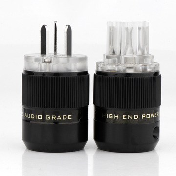 preffair 澳标镀铑国标电源线插头 音响hifi发烧cd胆机功放电座插