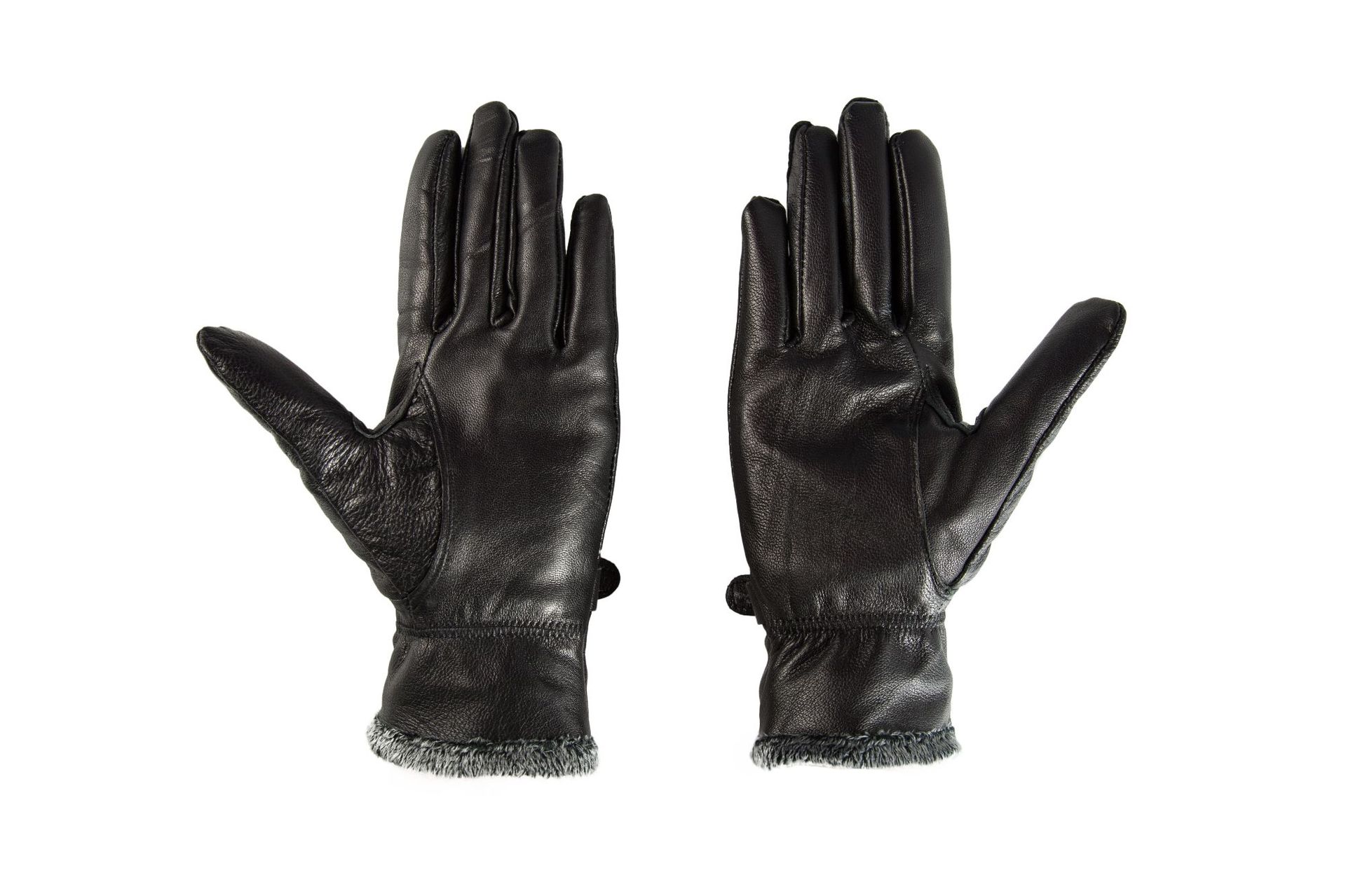 时尚秋冬新款海宁女士真皮手套头层绵羊皮加绒加厚双色毛皮手套女