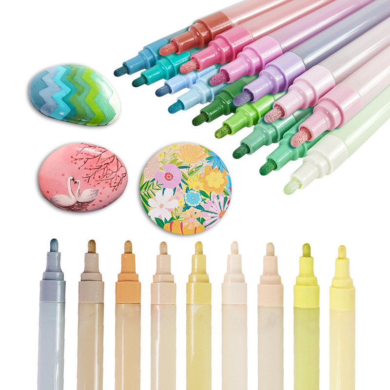 抖音爆款莫兰迪色丙烯马克笔水性彩色涂鸦记号笔diy丙烯笔手绘笔