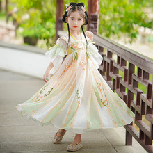 2024新款连衣裙中国风超仙古装刺绣女孩儿童名族风女童汉服