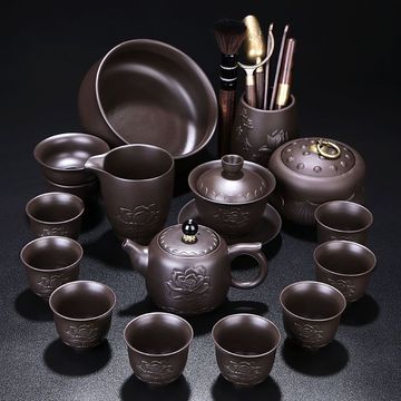 紫砂功夫茶具套装家用茶壶茶杯整大套紫砂壶大师级收藏级茶具全套