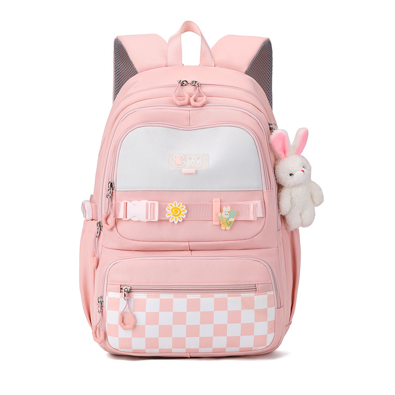 New Girls Junior's Schoolbag Middle School Burden Reduction Spine Protection Leisure Backpack Large Capacity Commuter Student Backpack