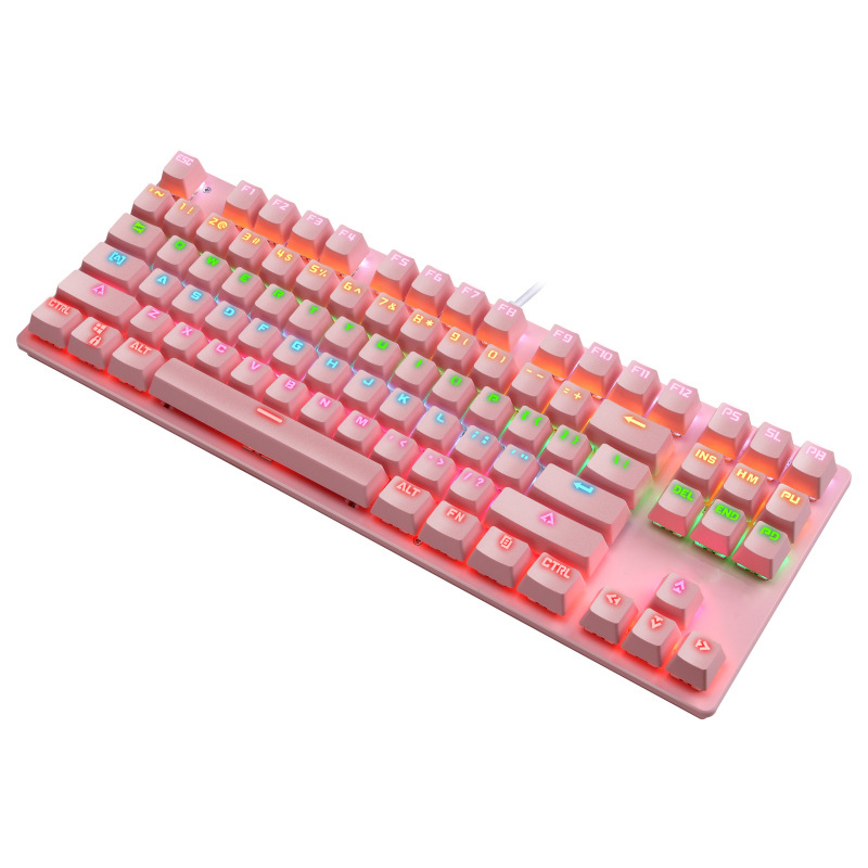 Yunguoguo K7 Office Computer Mechanical Wired Keyboard ABS Key Cap 87 Key Gaming Electronic Sports Illuminant Keyboard Wholesale