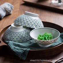 创意简约釉下彩陶瓷餐具套装 日式和风吃饭碗面碗勺米碗家用餐具