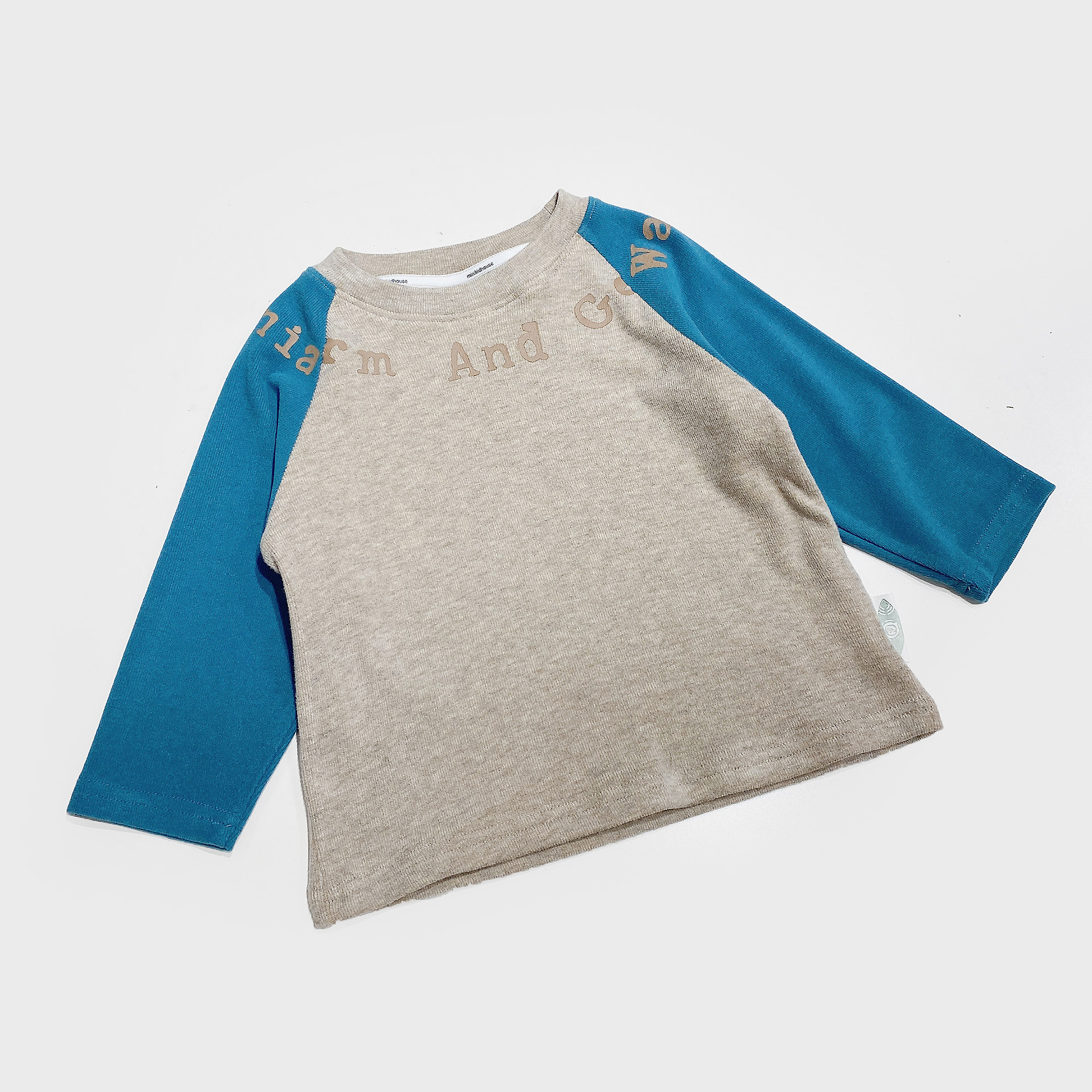 minina小勇士童装2021秋季新品儿童男童长袖上衣拼色袖子宝宝t恤