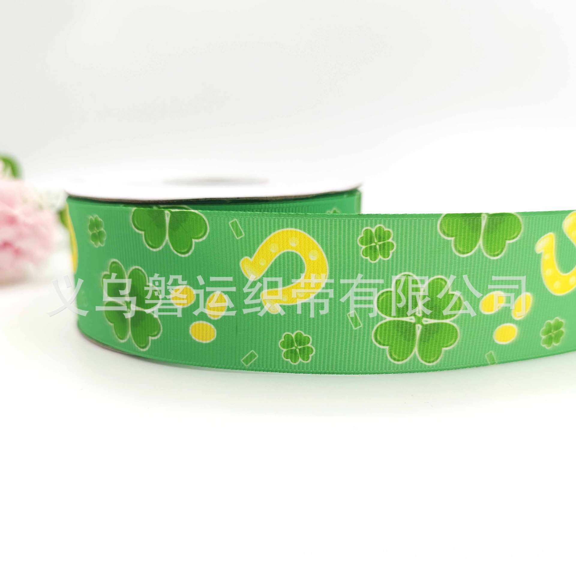 Cross-Border New Arrival Irish Festival Ribbon Clover St. Patrick's Day Ribbon Garland Pendant Decorations Ribbed Band