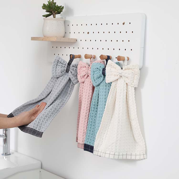 Bathroom Towels Square Towel Cute Bowknot Household Hand Towel Hanging Waffle Hand Towel Household Square Towel