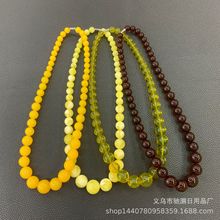 直播展销会金绞蜜白花蜜项链荧光浮盐水二代琥珀蜜蜡血珀蓝珀塔链