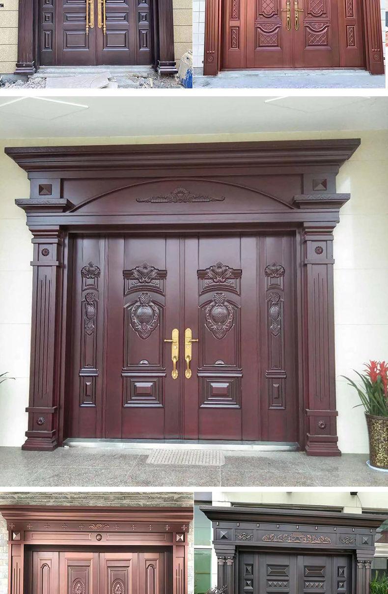 锌合金大门别墅豪华大门农村双开门真铜门防盗门入户门