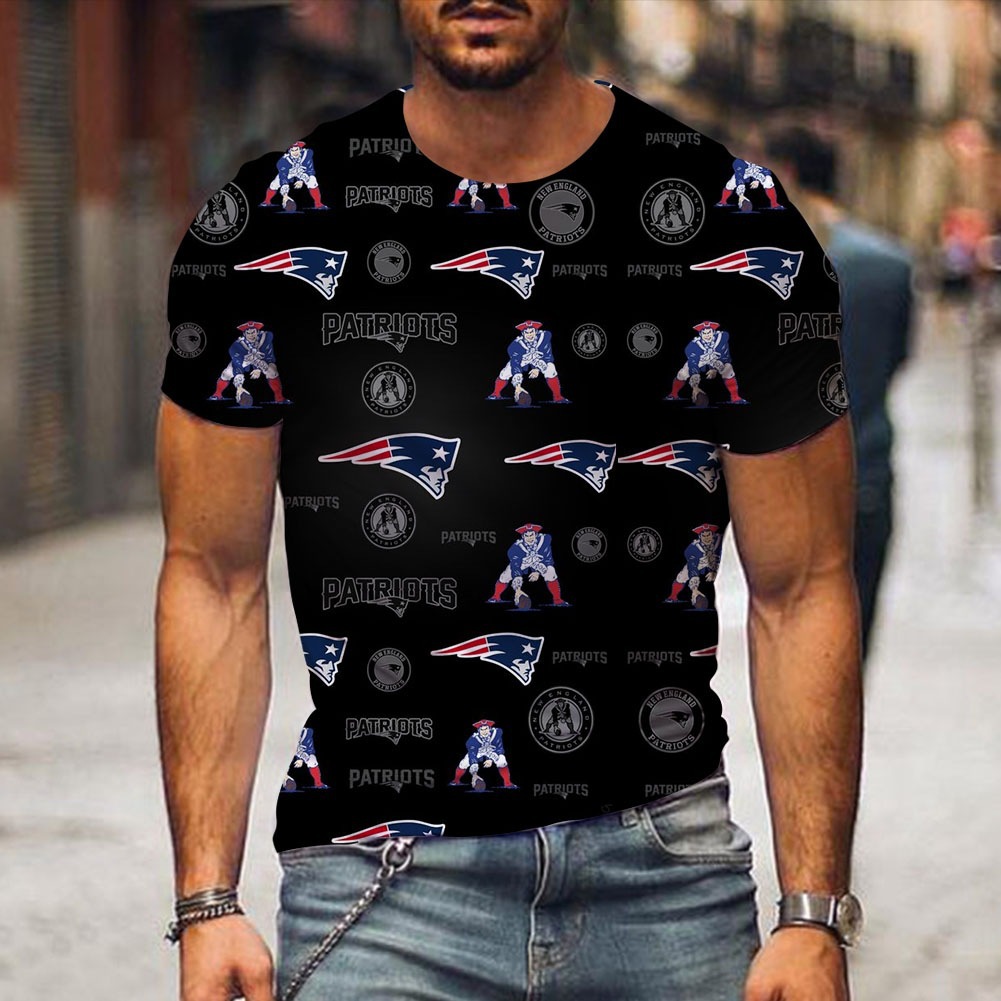 2021欧美跨境3d印花男装突袭者nfl橄榄球套头宽松t恤