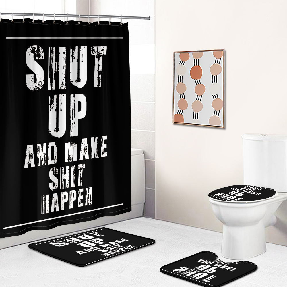 Factory Shut Series Modern Simple Letter Shut Personalized Shower Curtain Water-Repellent Cloth