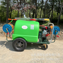 300L农用推车式打药机高压喷管汽油喷药机拉管式果树杀虫喷雾机